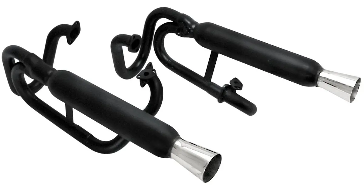 Dual Exhaust Blk, Buggy 1200-1600 1