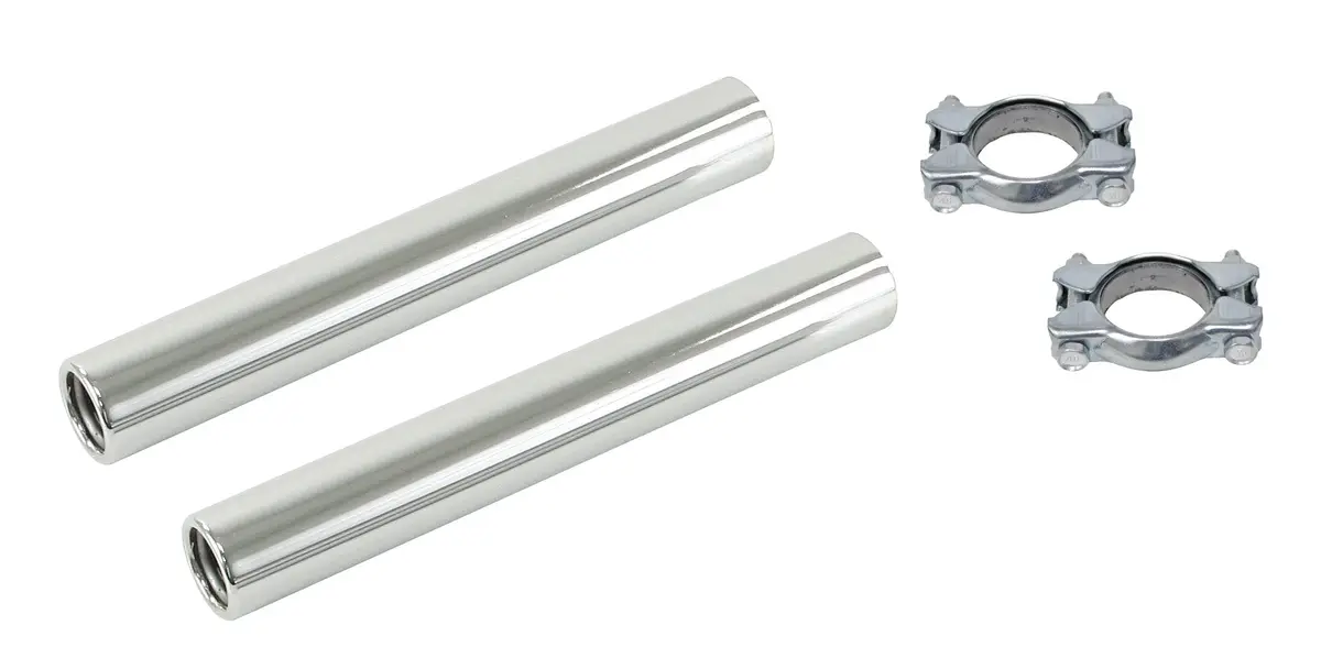 Tail Pipe Kit, 225Mm Chrome - Beetle/Ghia 1955 To 1986 1