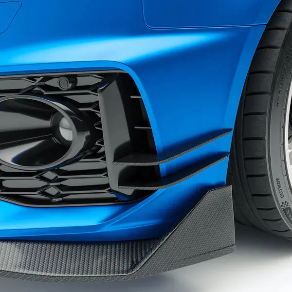 Revozport Audi Rs4 B9.5 Facelift 2020+ Dry Carbon Fiber Front Bumper Canards 1