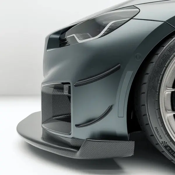 Revozport Bmw M2 G87 Coupé 2023+ Dry Carbon Fiber Front Bumper Canards 1