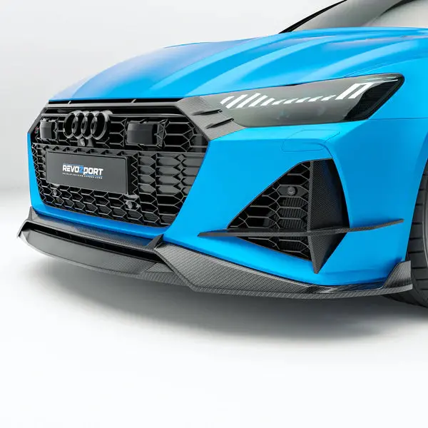 Revozport Audi Rs7 C8 Sportback 2019+ Dry Carbon Fiber Front Bumper Canards 1