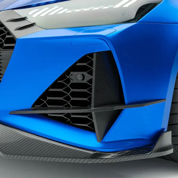 Revozport Audi Rs6 C8 Avant 2020+ Dry Carbon Fiber Front Bumper Canards 1