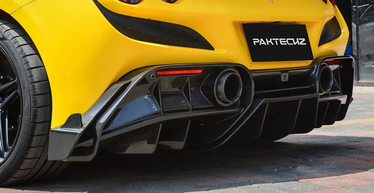 Paktechz Carbon Fiber Rear Side Splitters For Ferrari F8 Tributo / Spider 1