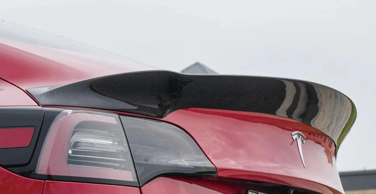 Paktechz Carbon Fiber Rear Spoiler For Tesla Model 3 1