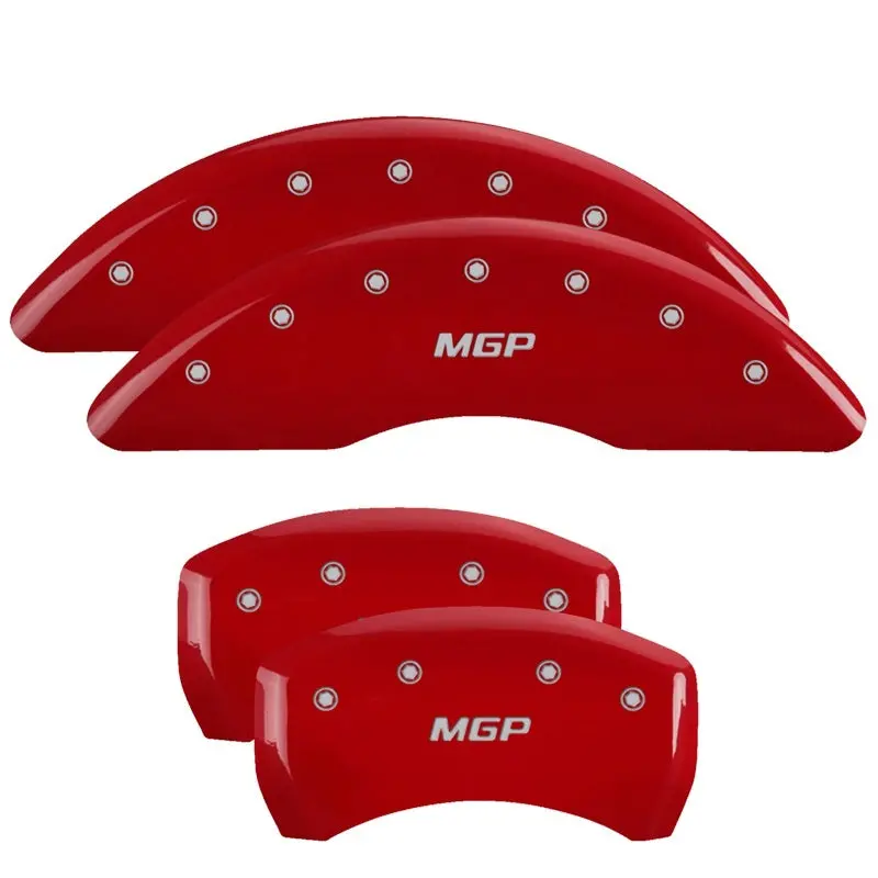 Mgp 4 Caliper Covers Engraved Front & Rear Mgp Red Finish Silver Char 2019 Mercedes-Benz Gle43 Amg 1