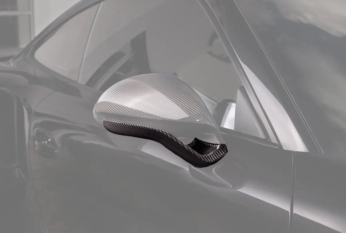 Techart Side Mirror Base (L/R) Carbon 'Glossy' Sport Design For Porsche 991/ 981 1