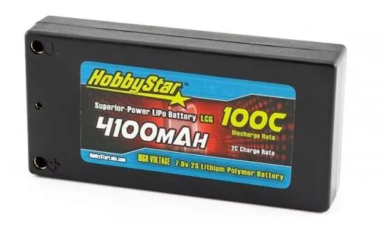 115-10-181 4100Mah 7.6V, 2S Hv 100C Hardcase "Lcg" Lipo Battery 1