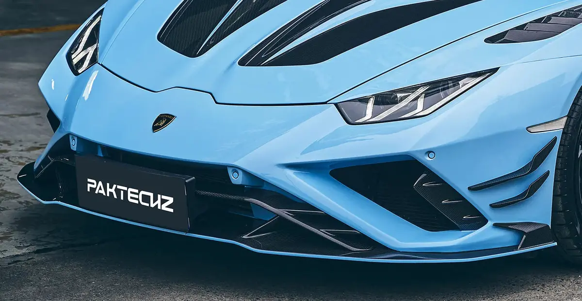 Paktechz Carbon Fiber Front Lip Spoiler For Lamborghini Huracan Evo Rwd 1