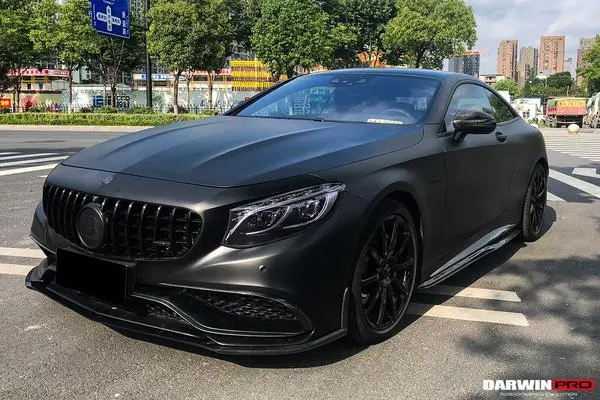 Darwinpro 2014-2017 Mercedes Benz C217 S63/S65 Amg Coupe Bkss Style Carbon Fiber Front Lip 2