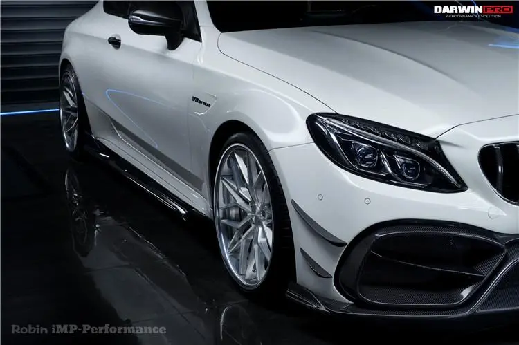 Darwinpro 2015-2018 Mercedes Benz C-Class Coupe Imp Style Carbon Fiber Side Skirts 1