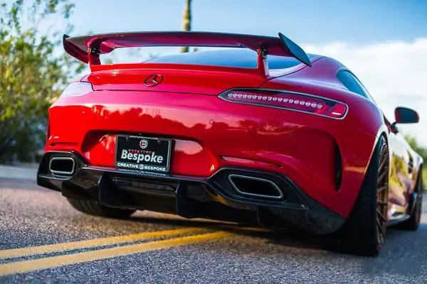Darwinpro 2015-2016 Mercedes Benz Amg Gt/Gts Imp Style Partial Carbon Fiber Rear Bumper W/ Diffuser 1