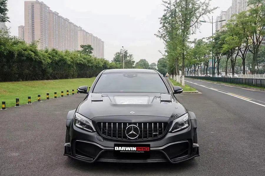 Darwinpro 2019-2021 Mercedes Benz W205 C63/S Amg Sedan Imp Style Partial Fiber Carbon Full Body Kit 1
