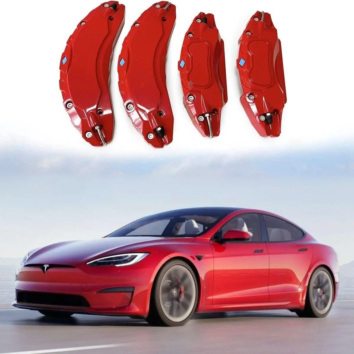 Aluminum Brake Caliper Covers For Model S/X | 4 Colors | Stainless Steel Hardware | Performance Look 1
