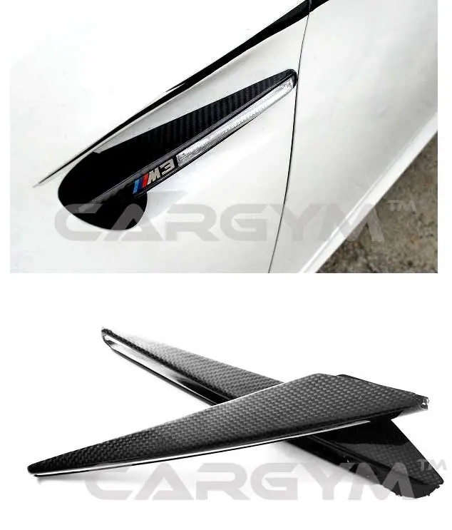 Bmw E90 E92 E93 M3 2008+ Carbon Fiber Side Marker Grill Cover 1