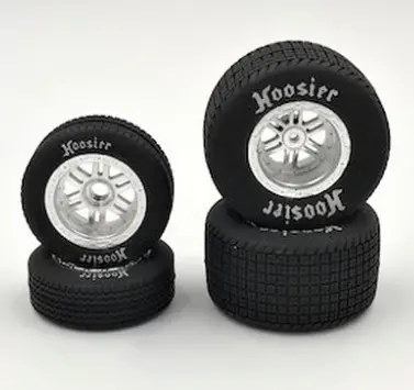 1Rc5522  Fr/Rr Tires & Wheels, Silver Chrome, 1/18 Sprint (4) 1