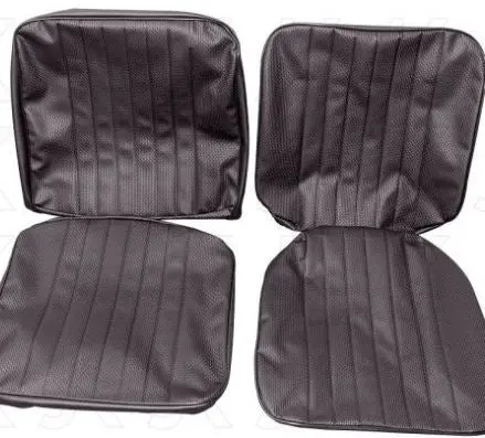 Front Seat Covers, Kombi 1967-73 Black/Basket Weave 1