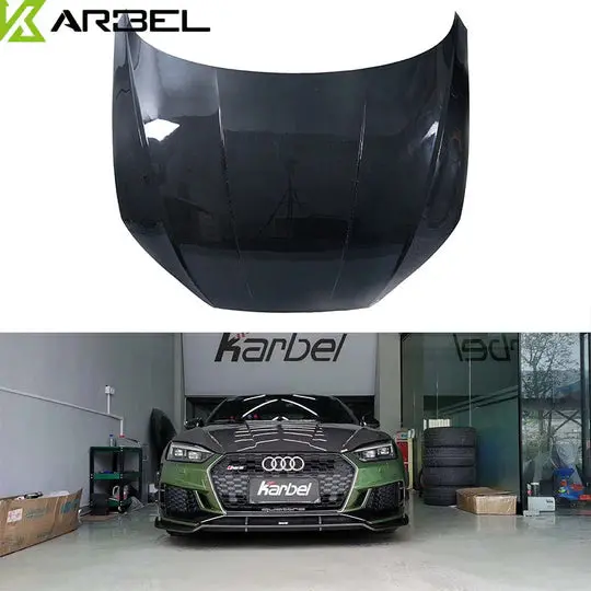 Karbel Carbon Dry Carbon Fiber Double-Sided Hood Bonnet For Audi Rs5 & S5 & A5 S-Line & A5 B9 B9.5 2017+ 1