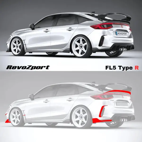Revozport Honda Civic Type R Fl5 Dry Carbon Fiber Fl5 Rear Bumper Vent Insert 1