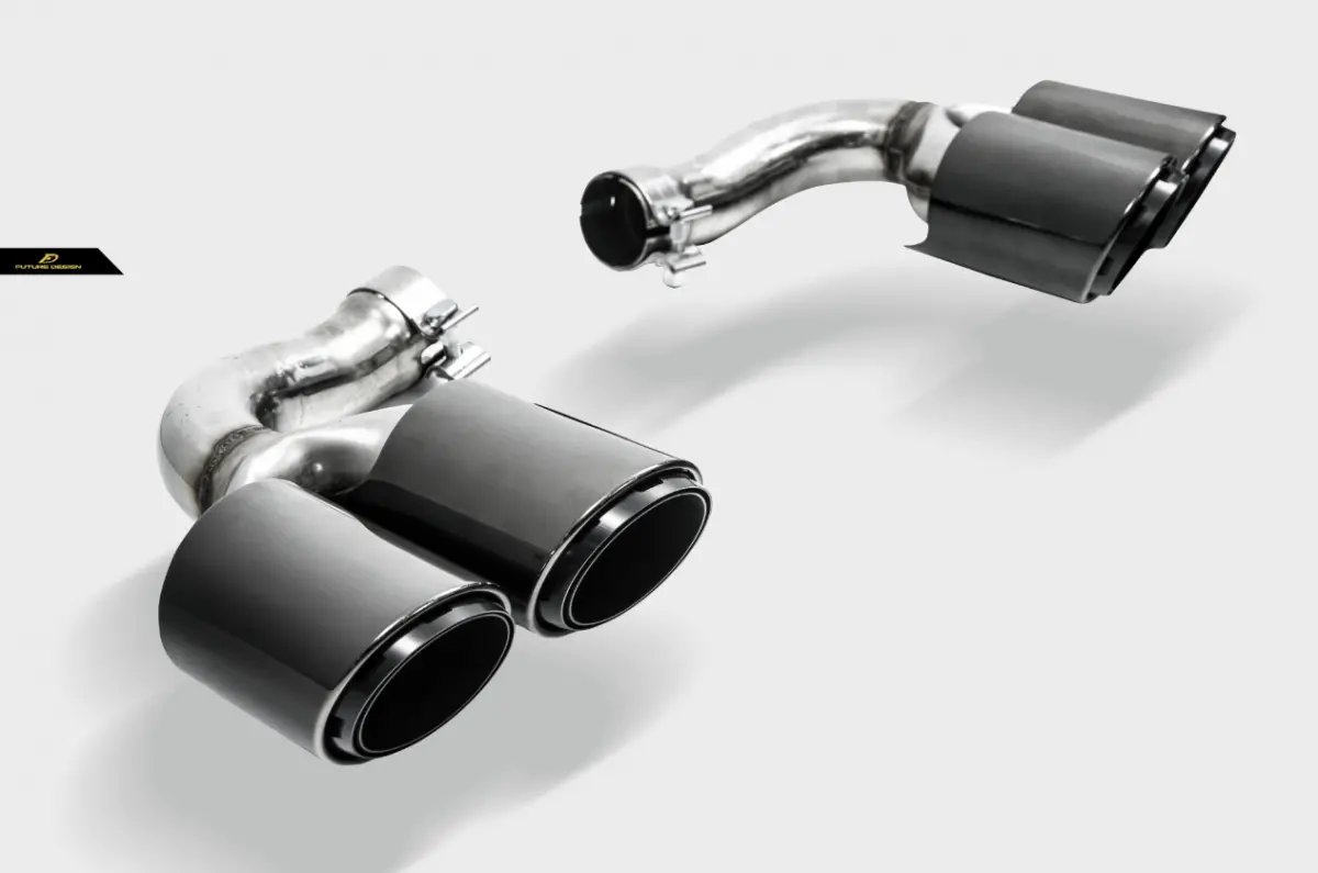 Porsche Cayenne Twin Titanium Matte Black Exhaust Tips 1