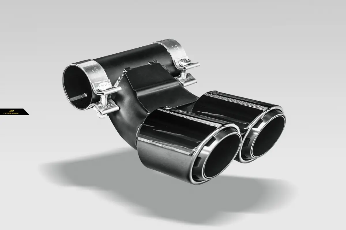 Porsche 718 Boxster Cayman Titanium Gloss Black Exhaust Tips 1