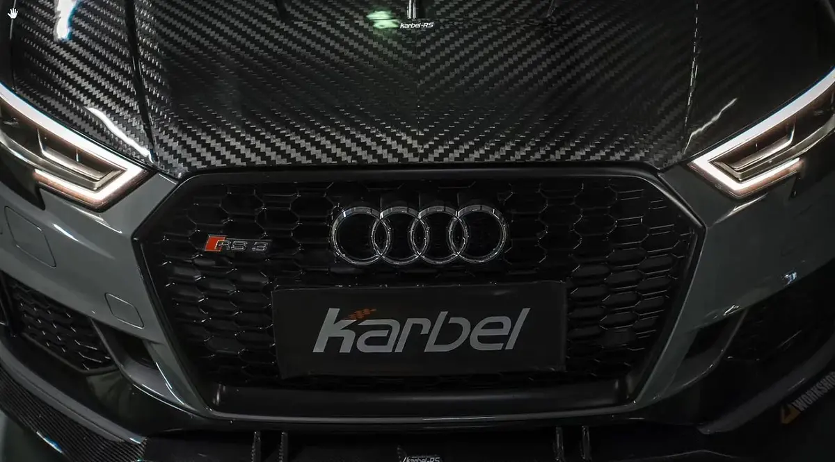 Karbel Carbon Dry Carbon Fiber Double-Sided Hood Bonnet Ver.2 For Audi A3 & A3 S Line & S3 & Rs3 2014-2020 2