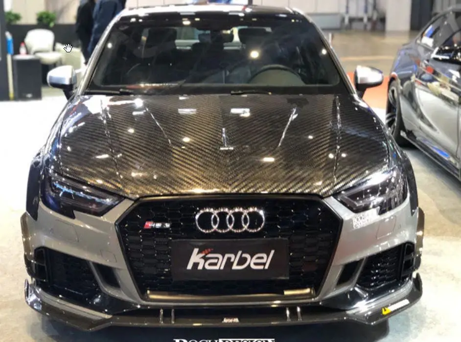 Karbel Carbon Dry Carbon Fiber Double-Sided Hood Bonnet Ver.2 For Audi A3 & A3 S Line & S3 & Rs3 2014-2020 1