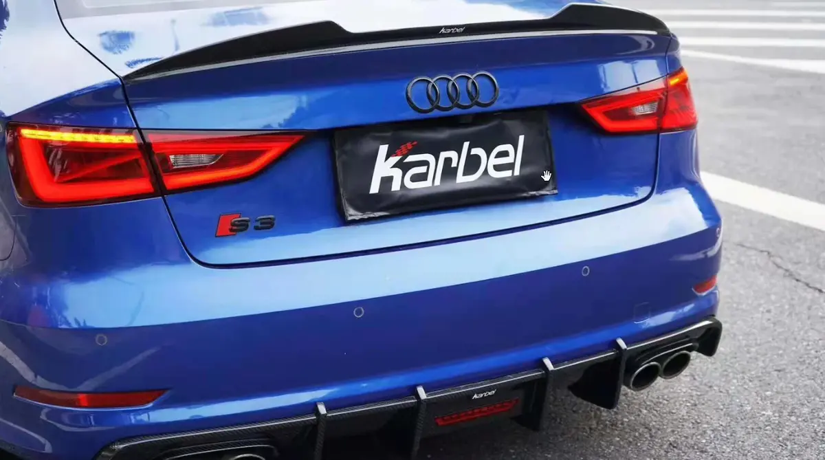 Karbel Carbon Dry Carbon Fiber Rear Spoiler Ver.2 For Audi Rs3 2014-2020 A3 & A3 S Line & S3 2014-2020 Sedan 1