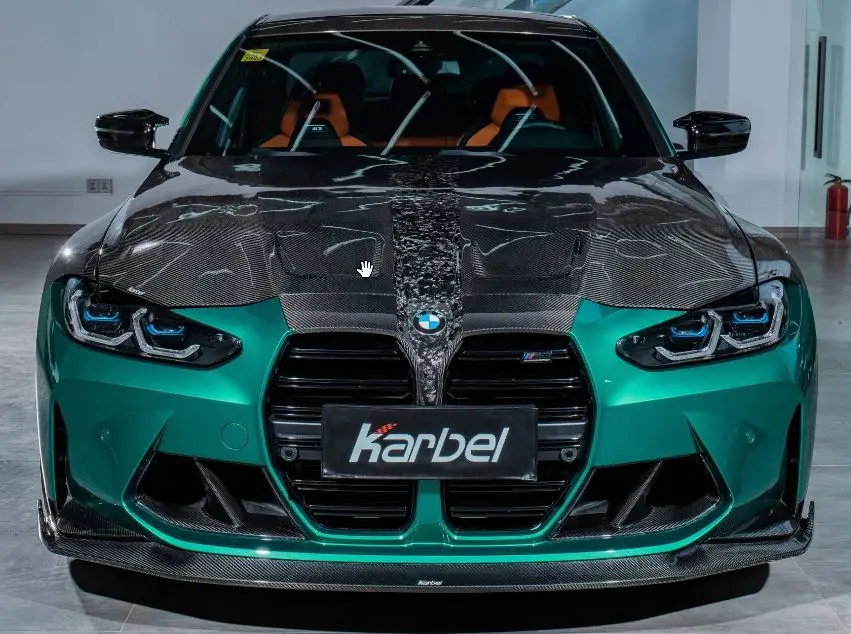Karbel Carbon Dry Carbon Fiber Front Lip Splitter & Upper Lip Trim Replacement For Bmw M3 G80 M4 G82 G83 2021+ 1