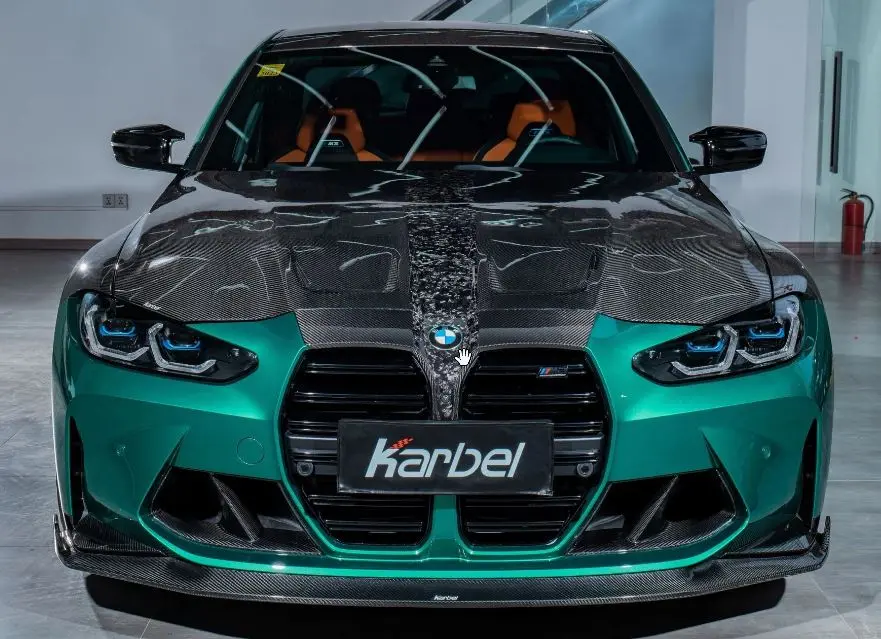 Karbel Carbon Dry Carbon Fiber Hood Bonnet & Front Bumper Nose Cover For Bmw M3 G80 M4 G82 G83 2021+ 3