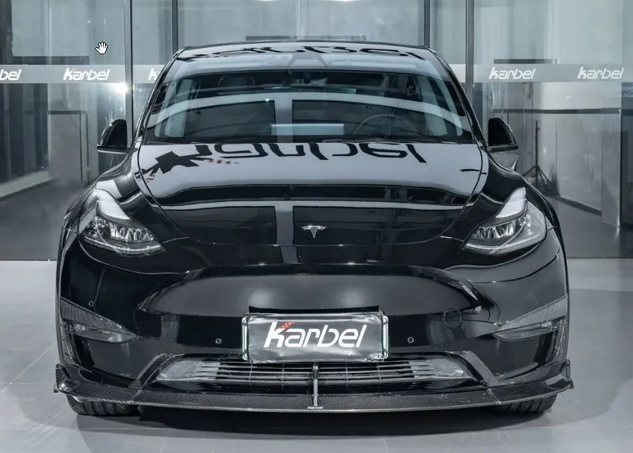Karbel Carbon Pre-Preg Carbon Fiber Front Lip Splitter For Tesla Model Y / Performance 1