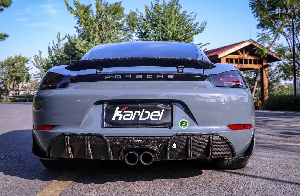 Karbel Carbon Dry Carbon Fiber Rear Diffuser For Porsche 718 Cayman & Boxster 1