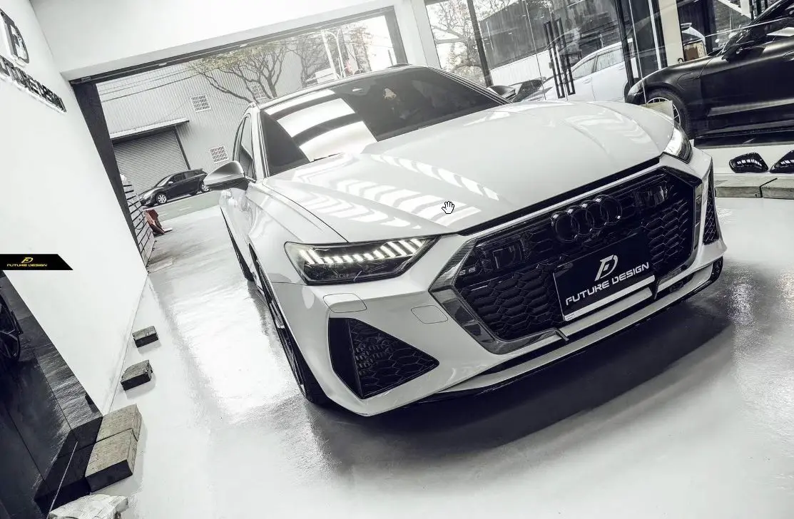 Future Design Blaze Carbon Fiber Front Grill Side Overlay For Audi Rs6 Rs7 C8 2020+ 1