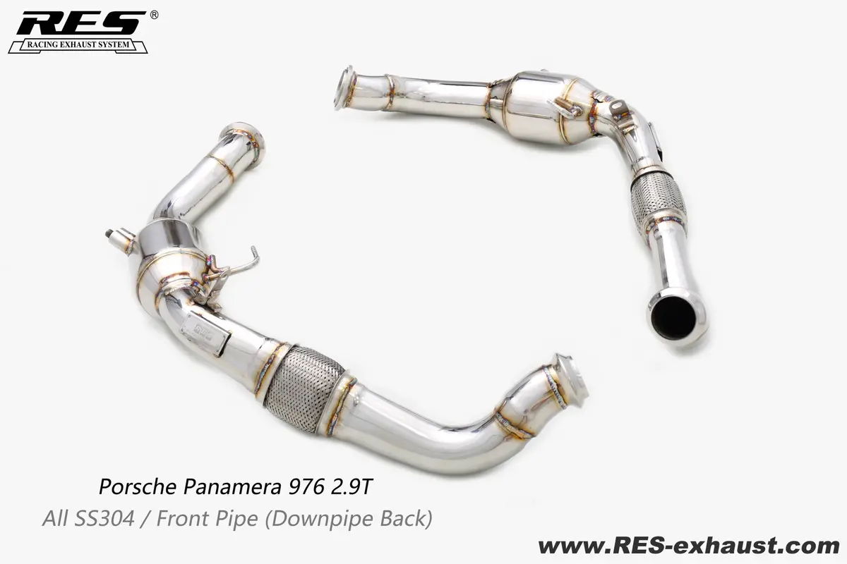 Res Exhaust Ss304 Downpipe W/ Opf For Porsche Panamera 976 2.9T V6 1