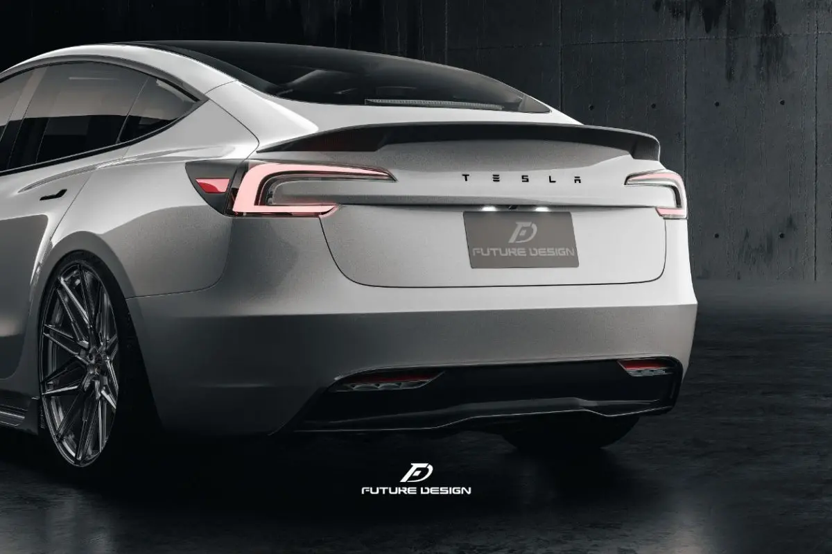 Future Design Carbon Fiber Rear Spoiler For Tesla Model 3 2023+ 1
