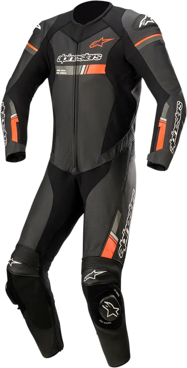 Alpinestars Gp Force Chaser One-Piece Leather Racing Suit – Black/Fluorescent Red (Us 38 / Eu 48) 1