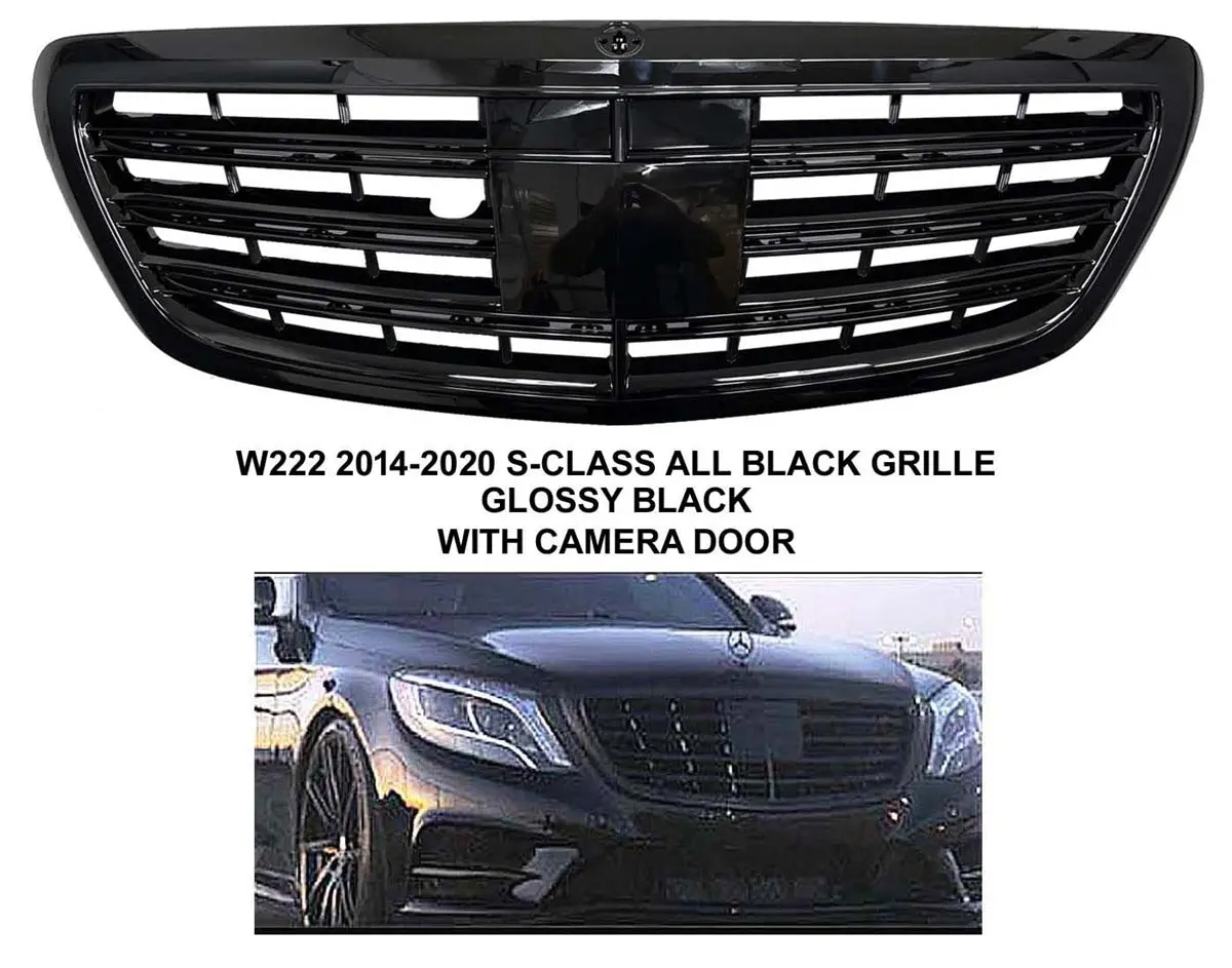 Mercedes-Benz 2013-2020 W222 S-Class S65 Amg Black Chrome Front Grill Set 1