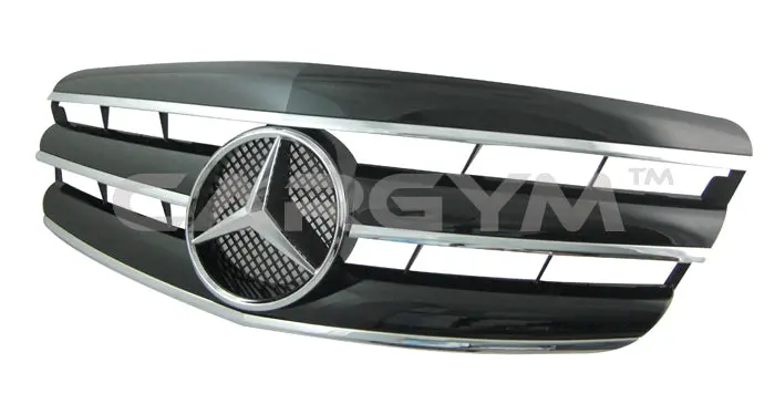 Mercedes-Benz 07-09 W221 S-Class Black & Chrome Front Grill Set 1