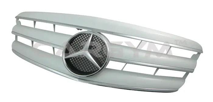 Mercedes-Benz 07-09 W221 S-Class White & Chrome Front Grill Set 1