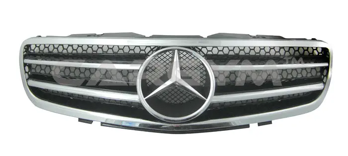 Mercedes-Benz 03-06 R230 Sl Class Black & Chrome Front Grill Set 1