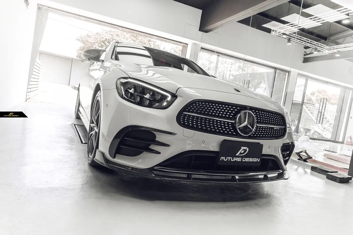 Mercedes-Benz W213 E-Class 2020+ Facelift Carbon Fiber Front Lip Spoiler By Future Design 1
