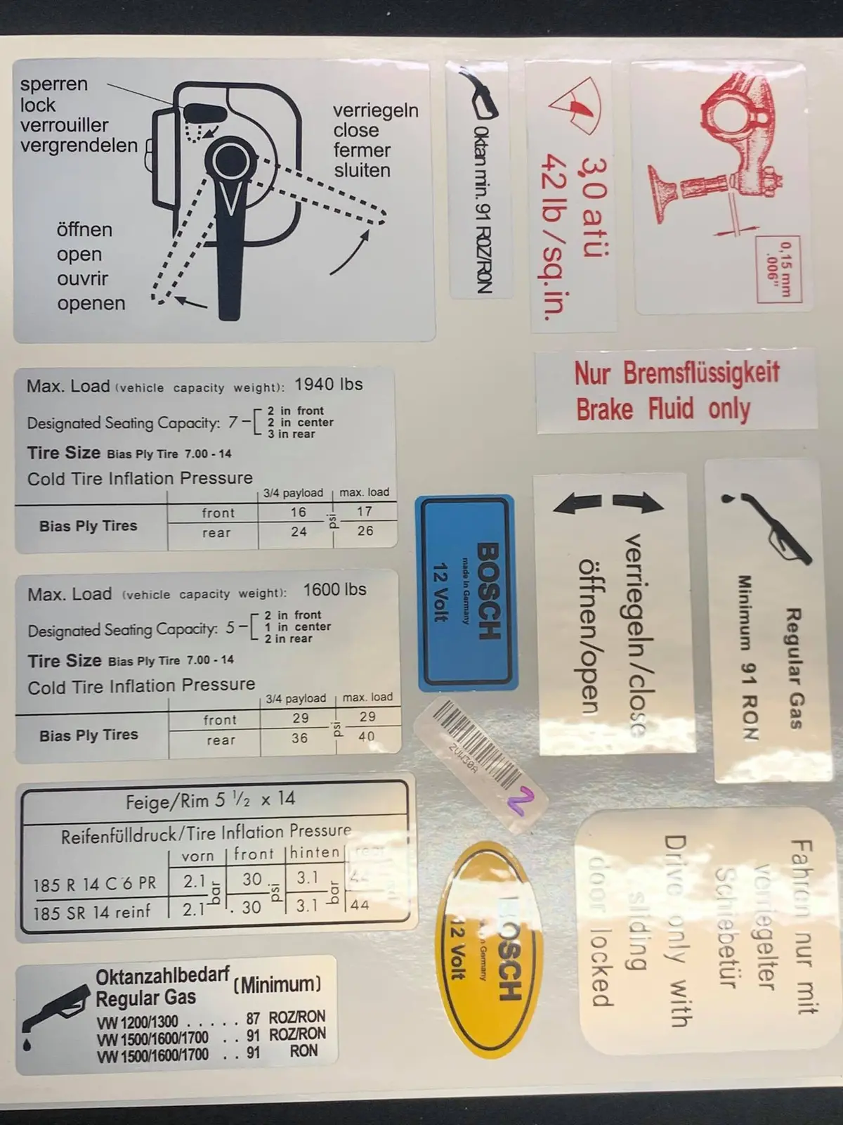 Sticker Kit Sheet, Kombi 1968-79 1