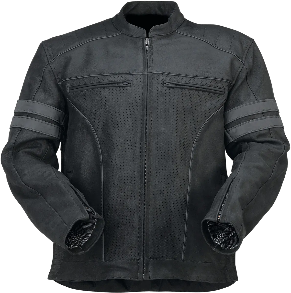 Z1R Remedy Premium Leather Motorcycle Jacket – Black – Medium (2810-3890) 1