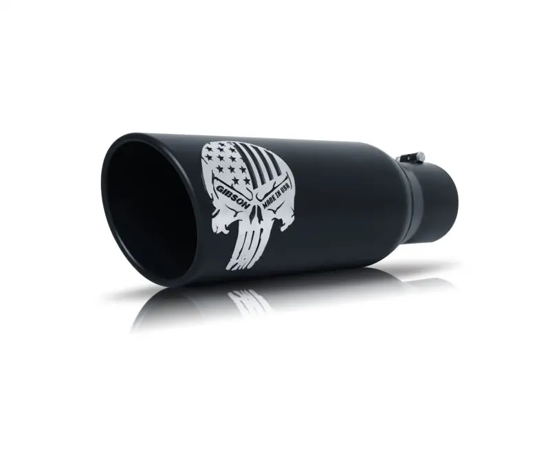 Gibson Patriot Skull Exhaust Tip – 5" Od, 3.5" Inlet, 12" Length, Ceramic Black Finish 1