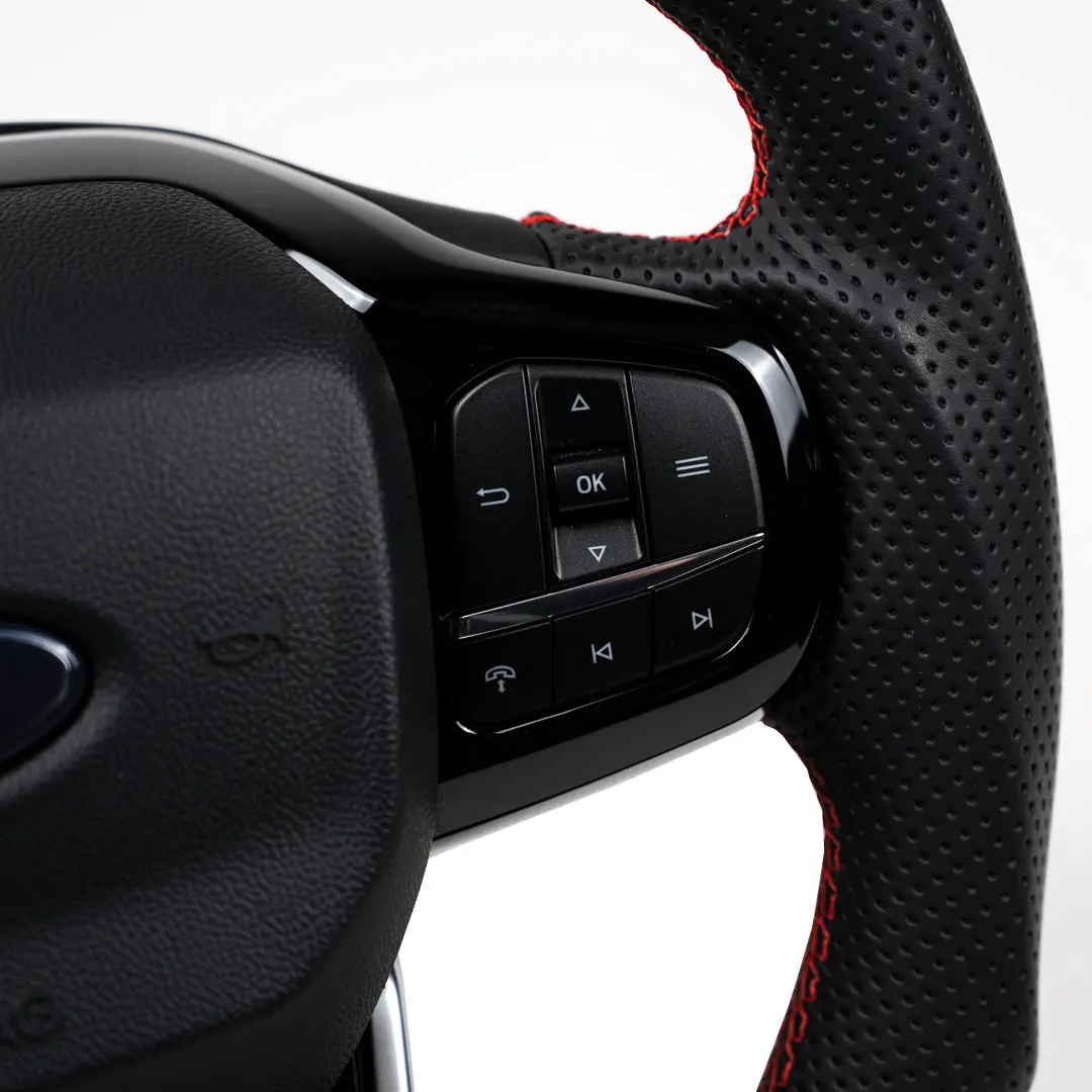 Transit Steering Wheel Leather Red 1