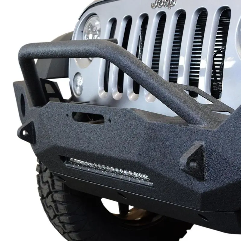 Dv8 Offroad Fs-18 Mid-Length Steel Front Bumper With Integrated Fog Lights For 2007–2018 Jeep Wrangler Jk 1