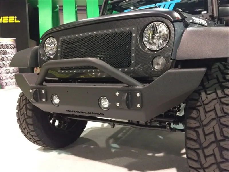 Iron Cross Stubby Front Bumper – Matte Black, Designed For 2018–2019 Jeep Wrangler Jl 1