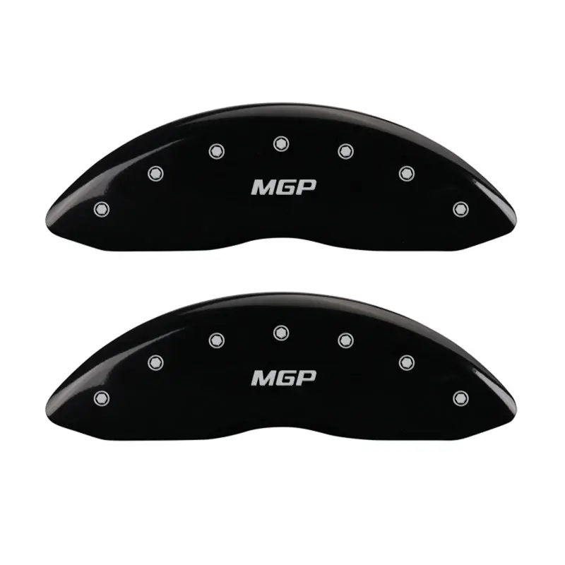 Mgp Four-Piece Engraved Caliper Cover Kit – Front & Rear, Black Finish With Silver Accent – Universal Fit 1