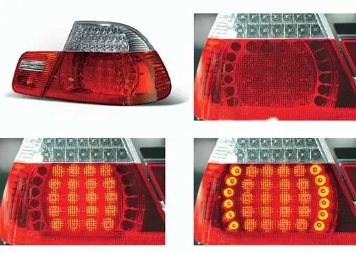 Bmw 3-Series 1998-03/2003 E46 Cabrio Red & Clear Led Taillight 1