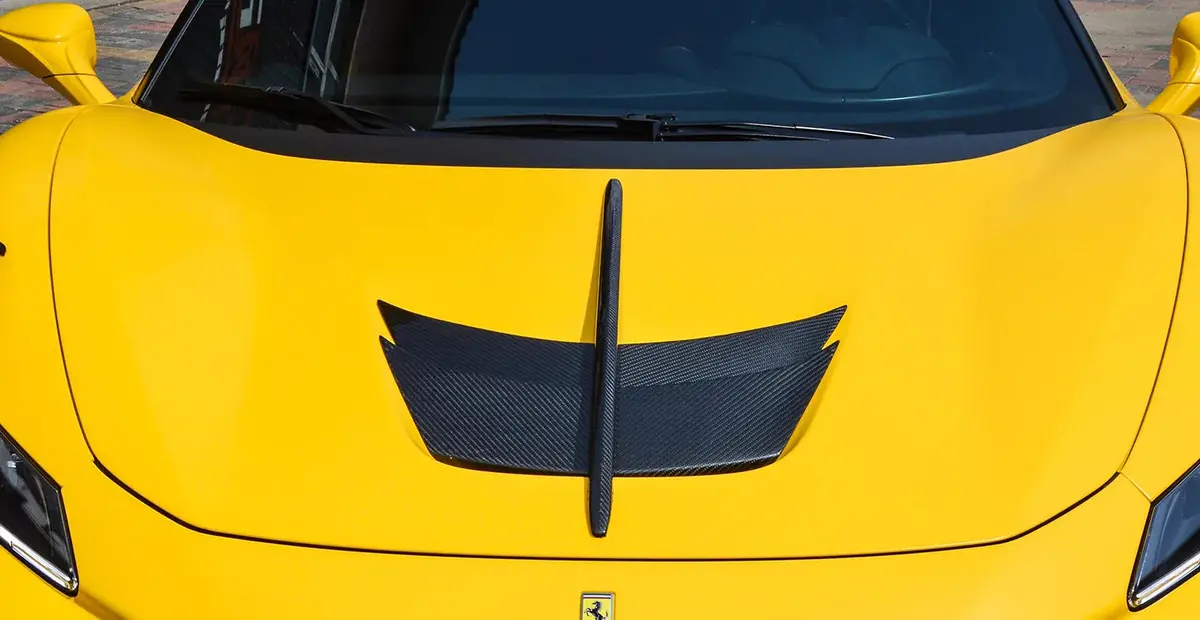 Paktechz Carbon Fiber Front Hood Vent Trim For Ferrari F8 Tributo / Spider 1