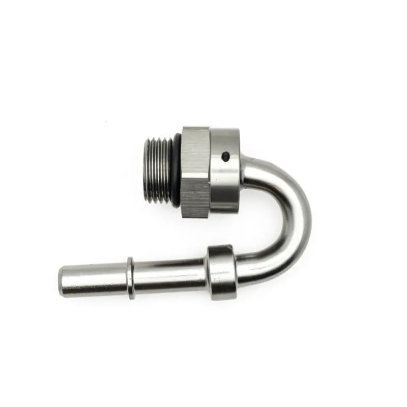 Deatschwerks 8An Orb Male To 3/8-Inch Male Efi Quick-Connect Adapter – 180-Degree Elbow 1